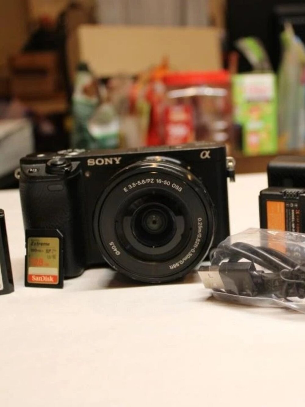 Sony Alpha a6300 Mirrorless Digital Camera w/ E PZ 16-50mm Zoom Lens 4 Batteries